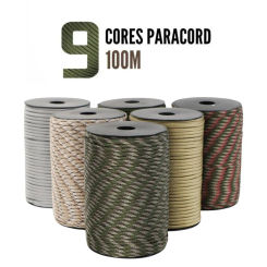 50/100m 550 Military Paracord 9 Strand 4mm Tactical Parachute Rope For DIY Making Lanyard Bracelet Dog Collar Tent Accessories