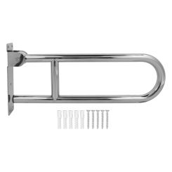 Flip Up Bathroom Toilet Grab Bar Flip Up Bathroom Grab Bar Stainless Steel Ergonomics 90° Vertical Rotation Wall Mount Toilet