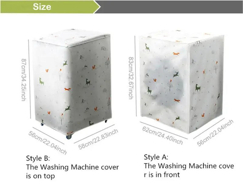 Description Picture 2 of itemAutomatic Washing Machine Cover Waterproof Sun-proof Dustproof Front Loading Top Load Washing Machine Protector Household Items