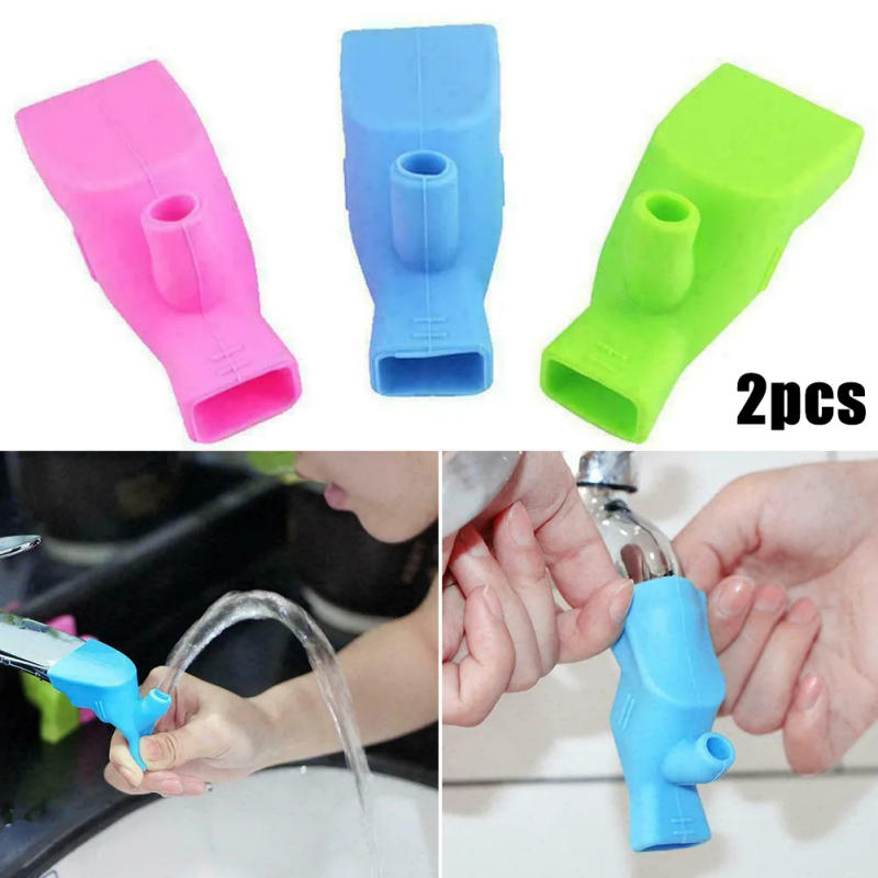 Description Picture 5 of item2pc Silicone Kitchen Extension Tap Filter Nozzle Faucet Extender  Water Saving Tap Nozzle Bathroom Sink Accessories