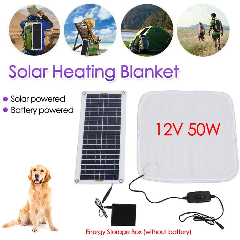 Description Picture 2 of itemPet Electric Blanket 2-speed Temperature Adjustable Heating Mat for Small Cat Dog Warmer Solar/Battery Powered Heated Blanket