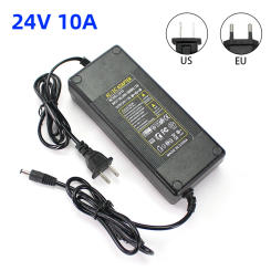24V 10A New AC 100V-240V 240W Converter power Adapter DC24V 10A 2.1mm-2.5mm*5.0mm EU US AU Plug Power Supply Adapter