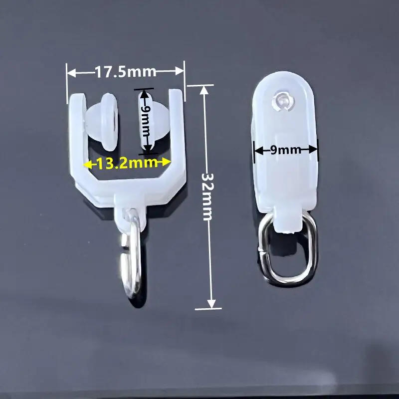 Description Picture 2 of item50 PCS plastic curtain track accessories pulleys old-fashioned straight rail curved rail hook ring auxiliary materials rollers