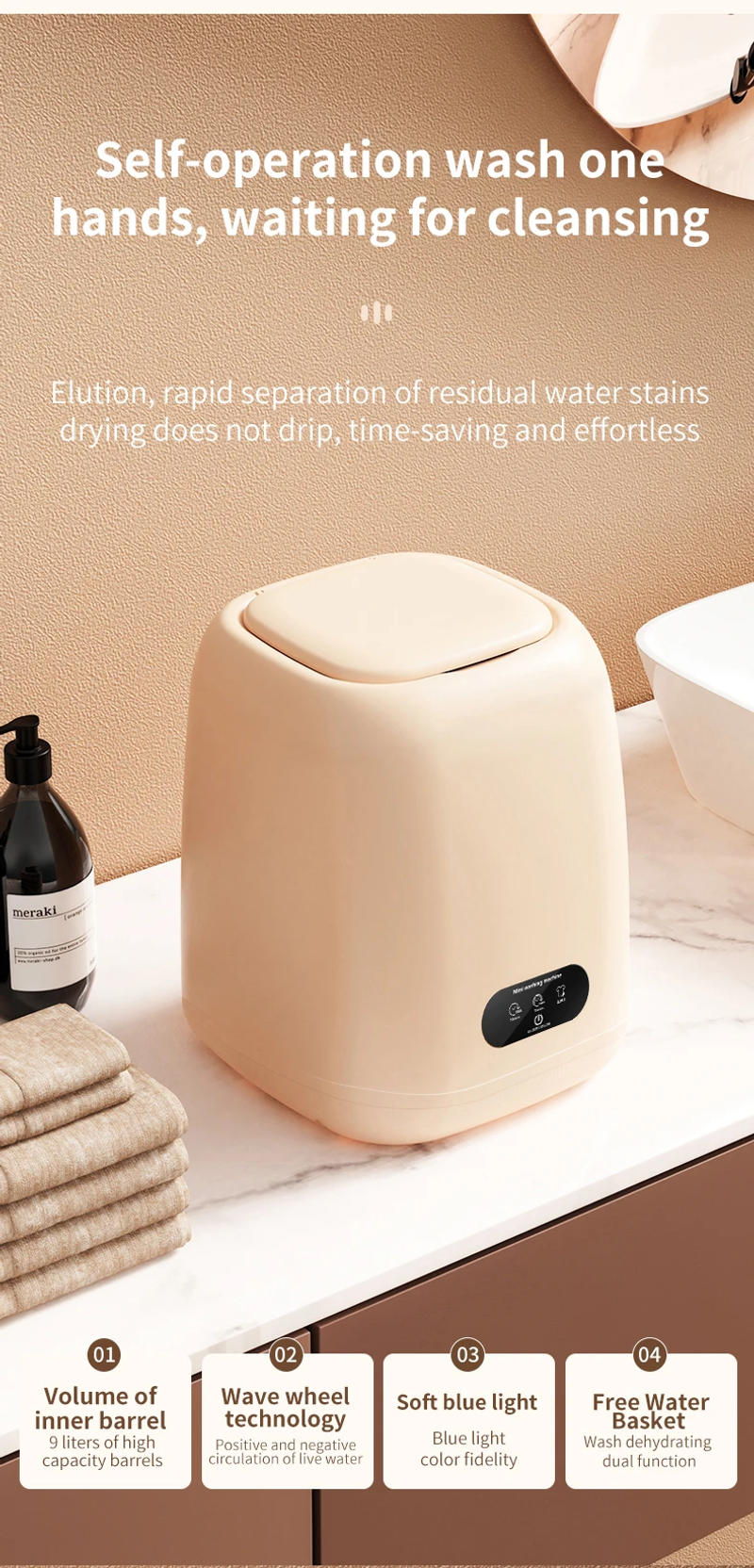 Description Picture 5 of itemSmall Washing Machine for Underwear Children's Clothes mini Washer fully automatic Portable Washing Machine with Spin Dryer 220V