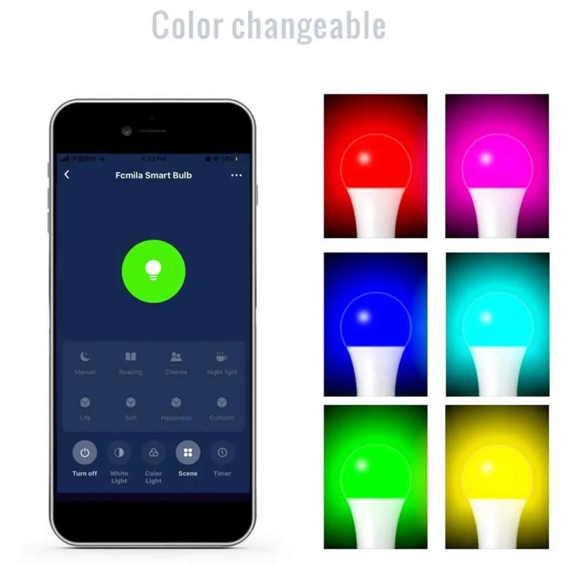 Description Picture 6 of itemB22 Smart LED Bulb Intelligent WiFi Light Bulb RGB+W Dimmable Smartphone App Control Dimming bulb