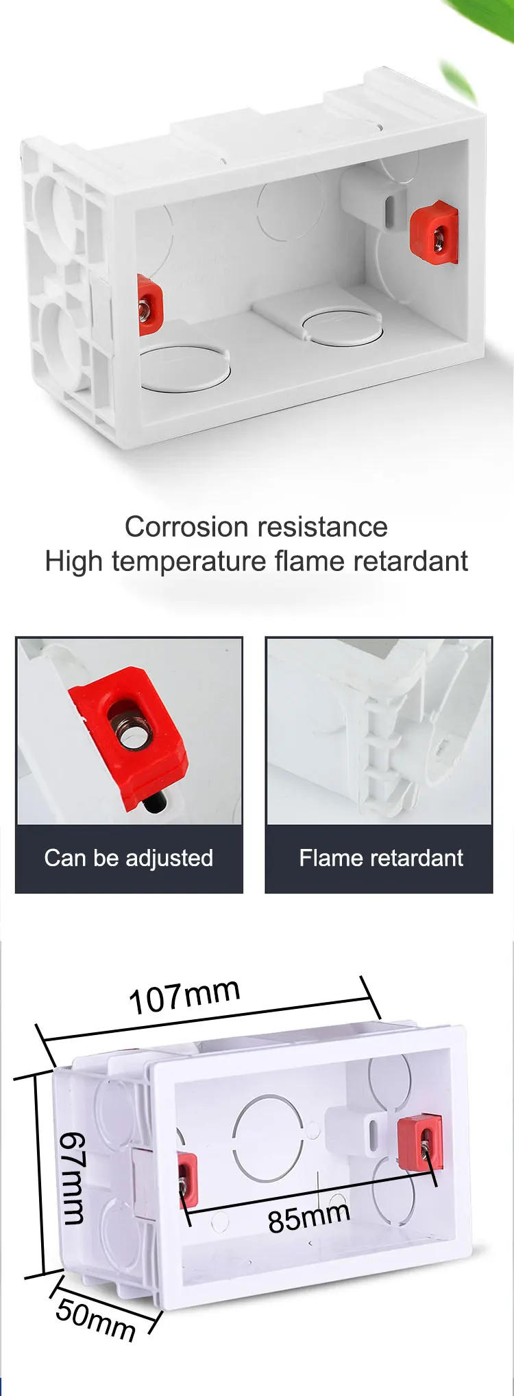 Description Picture 6 of itemYINKA Installation Box Inside Box For 118 Type Switches And Socket Wiring Back Box Smart Switch Dark Box Wiring Box EU US