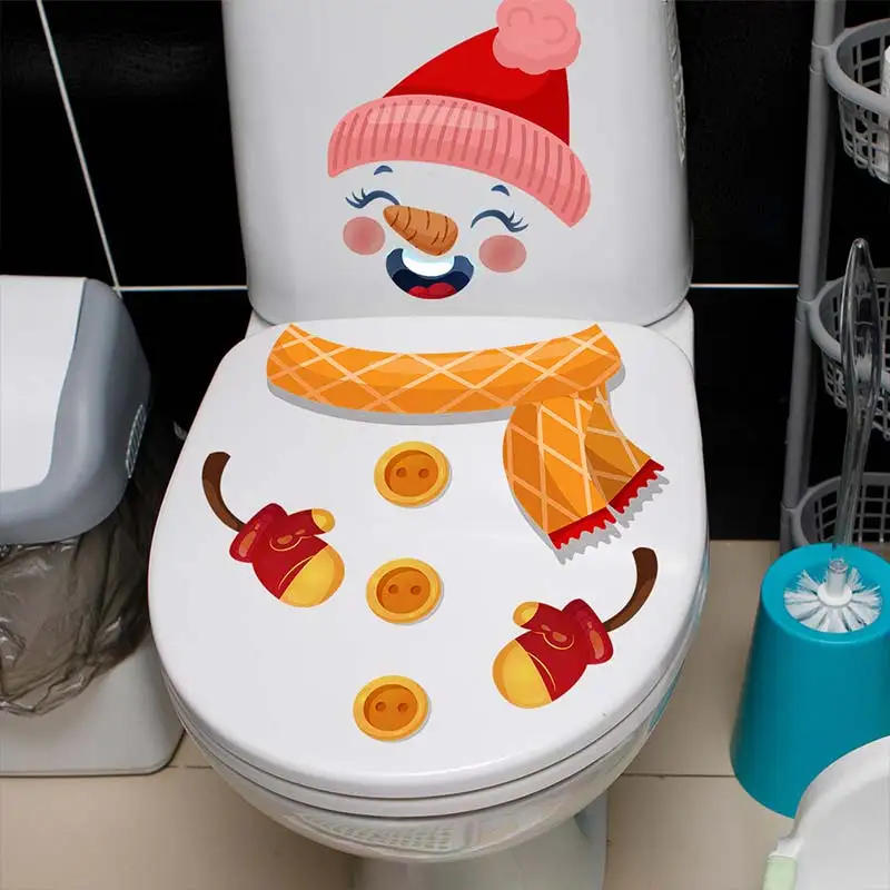 Description Picture 4 of itemChristmas Christmas Snowman Toilet Lid Decal Waterproof WC Removable Self-Adhesive Decor Household Stickers M999
