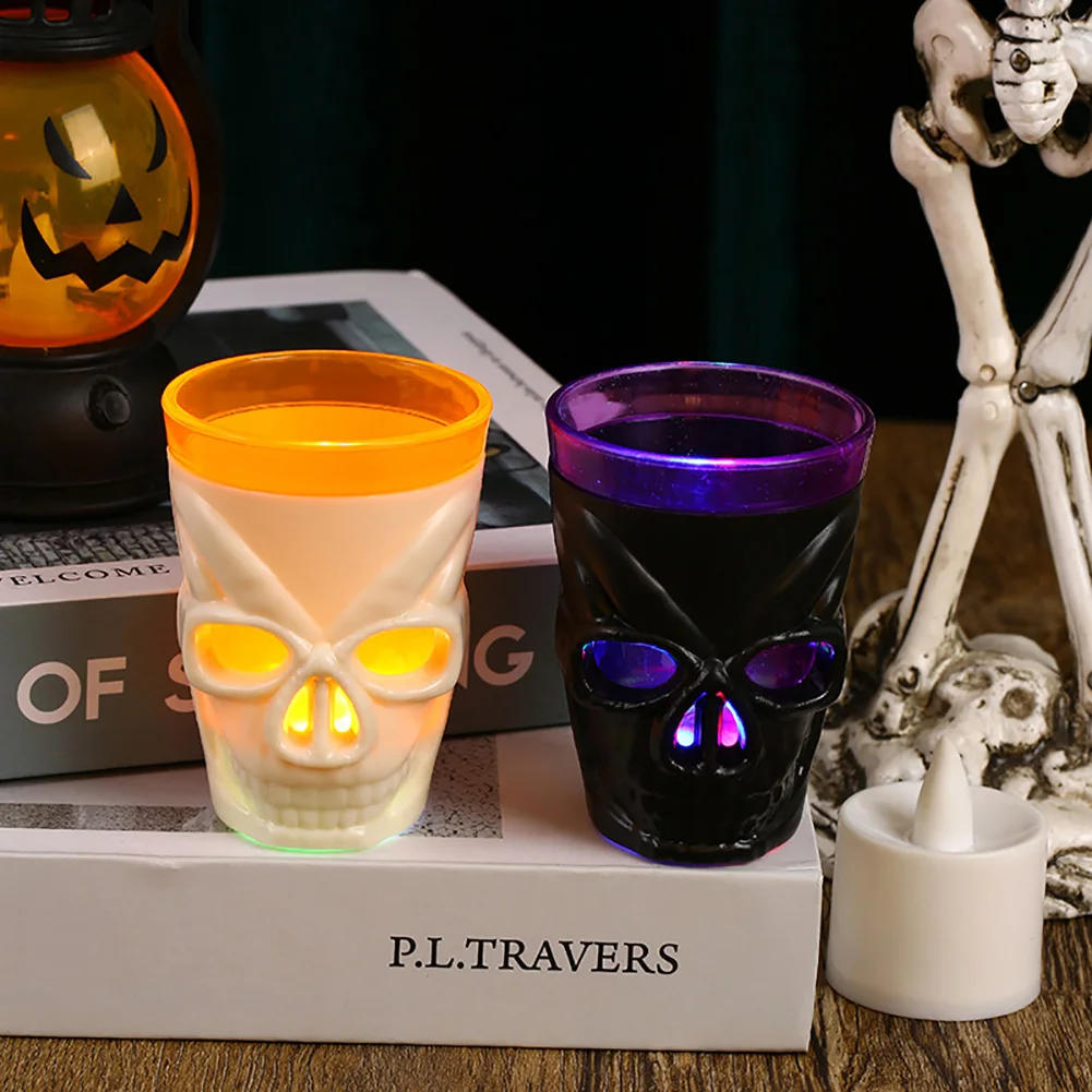 Description Picture 2 of item250ml Halloween Luminous Skull Wine Mug LED Skeleton Water Drink Cup Horror Glowing Cup Party Supplies Bar Club Gathering Decor