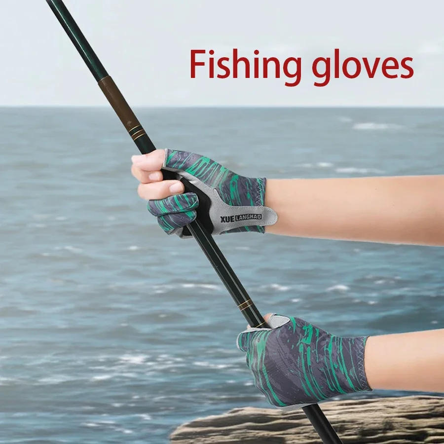 Description Picture 2 of itemThree-Finger Breathable Fishing Gloves Sunscreen Anti-Slip Cutting Gloves Thin Coating Gloves for Outdoor Acti