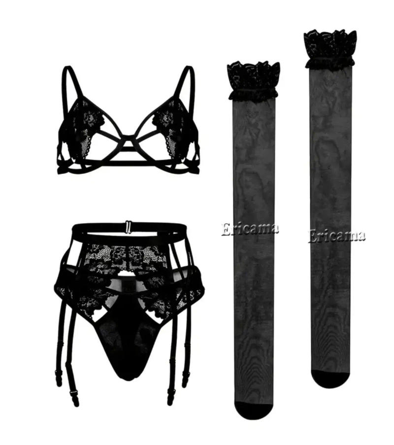 Description Picture 3 of itemSexy Lingerie Woman Lace Transparent Underwear Brief And Panty Sets Bra Kit Push Up Breves Sets Erotic lingerie Sexy Bras Sets