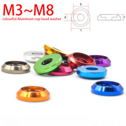 5/2pcs aluminum cnc washer M2 M2.5 M3 M4 M5 M6 M8 colourful Aluminum cup head washer for button head screw bolts