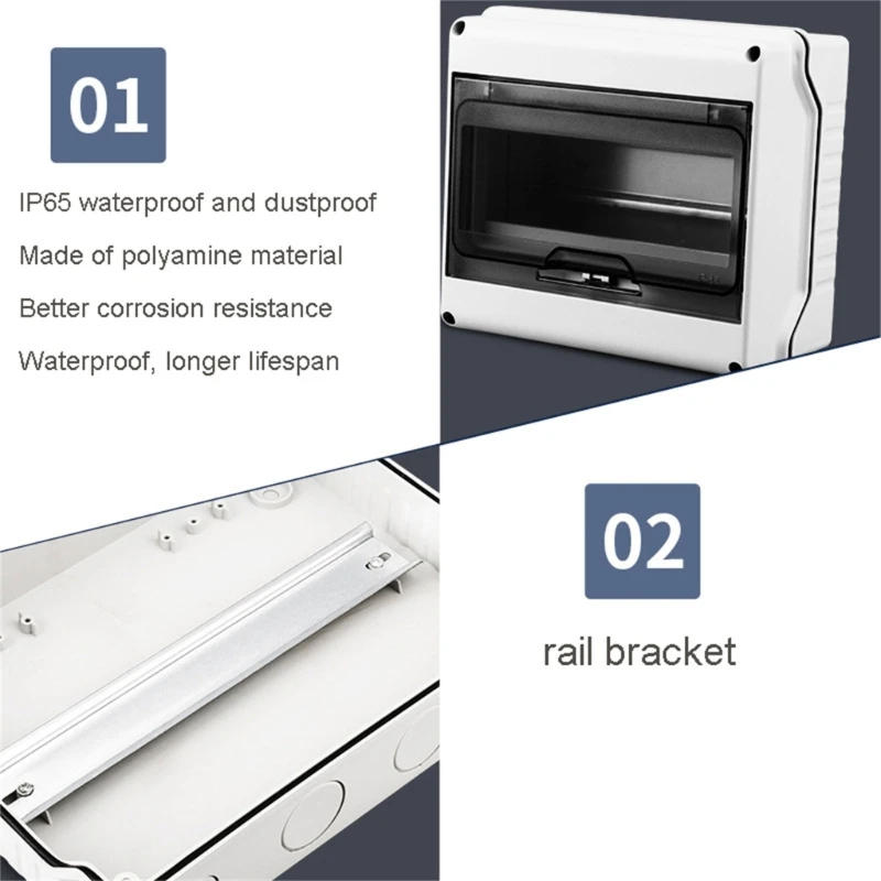 Description Picture 4 of itemCircuit Breaker Distribution Box Outdoor Electric Junction Box 3/5/8/12/18Ways Power Distribution Protections Box