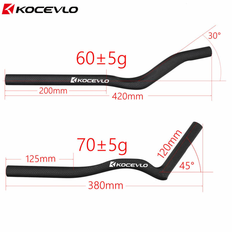 Description Picture 2 of itemKOCEVLO Carbon Fiber Bicycle Rest TT Handlebar Clip on Aero Bars Handlebar Extension Triathlon Time Trial Cycling Parts