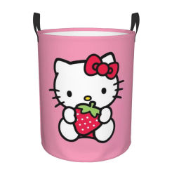 Customized Sanrio Hello Kitty Laundry Basket Foldable Cartoon Clothes Hamper for Baby Kids Toys Storage Bag