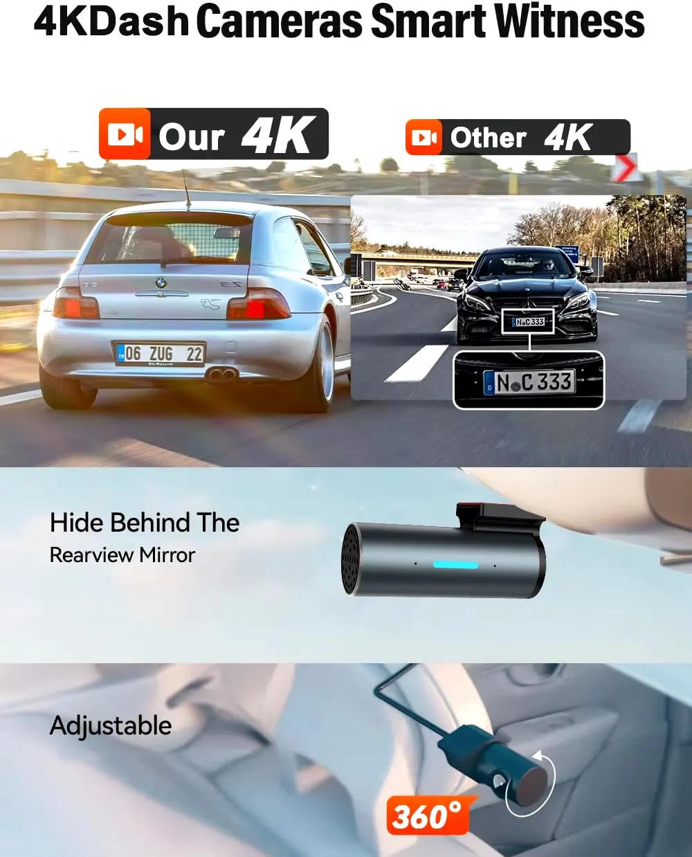 Description Picture 4 of item4K WiFi Car DVR Dash Cam GPS Camera 2K HD Mini Car Cam 24H Parking Monitor APP Control Car Driving Video Recorder Gps Dashcam