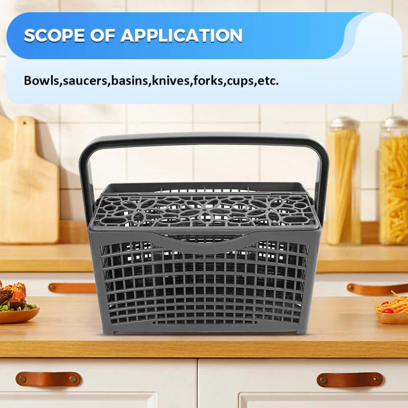 Description Picture 3 of itemUniversal Dishwasher Cutlery Storage Basket Multi-functional Silverware Storage Rack for LG/GE/Bosch/Maytag/Kenmore Dishwashers