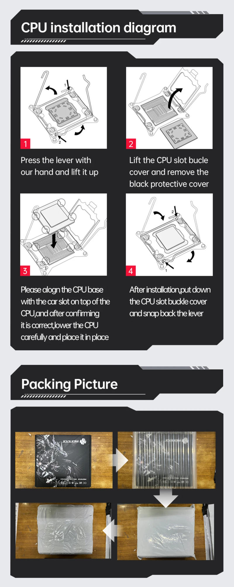 Description Picture 3 of itemMOUGOL H61M Gaming Motherboard M.2 NVME PCIEx16 DVI Supports Dual-channel DDR3 RAM Intel Core 2/3 Gen CPU LGA1155 for Desktop PC