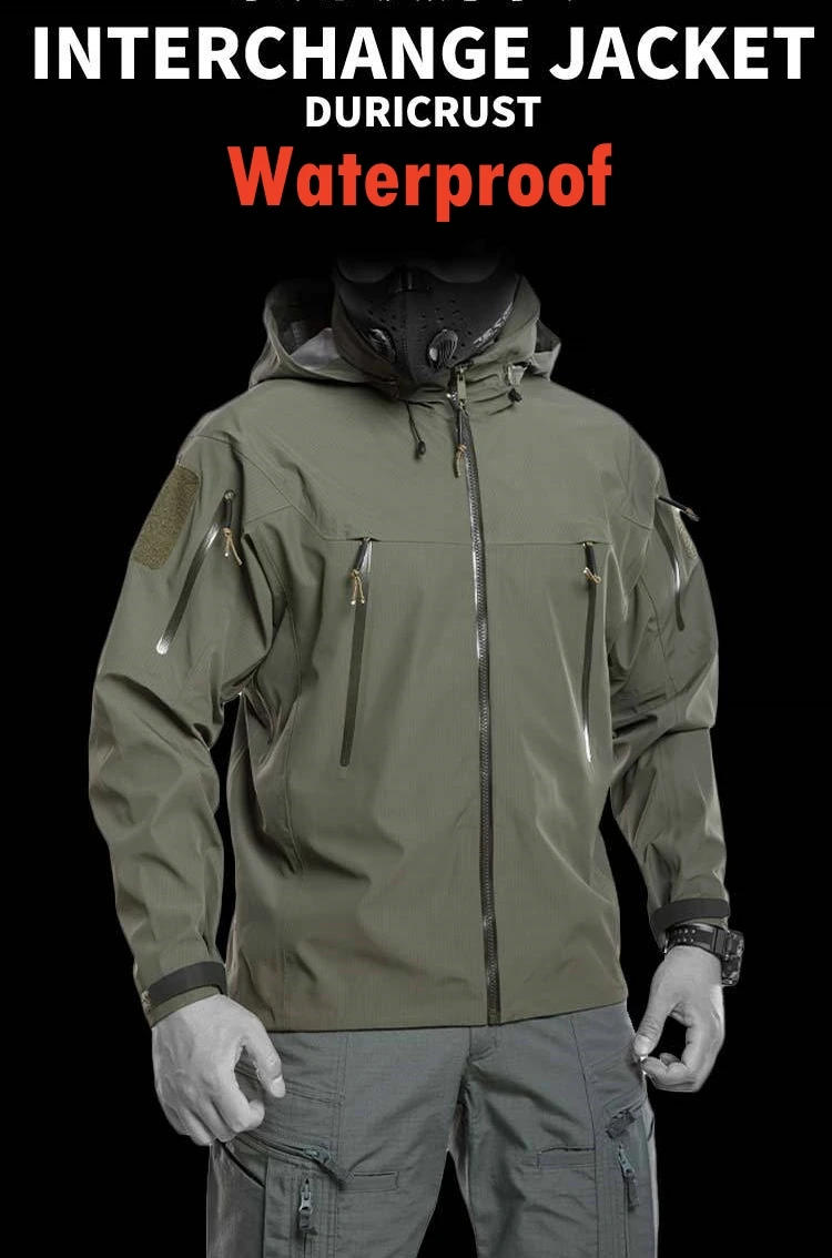 Description Picture 3 of itemWaterproof Hardshell Tactical Jacket US Military Spring Autumn Thin Windproof Hooded Coat Men Outdoor Climbing Hiking Clothing