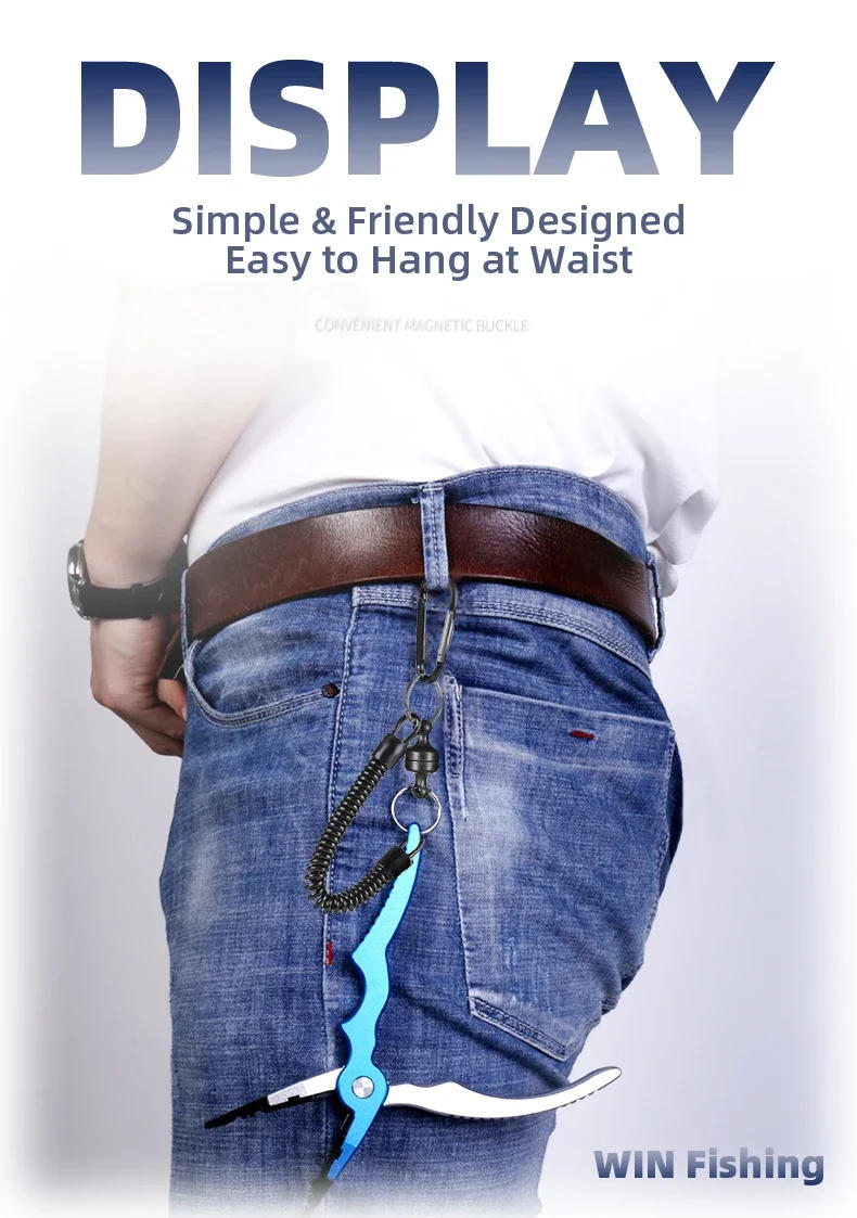 Description Picture 6 of itemMultifunctional Fishing & Outdoor & Hike Magnet Lanyards Retention Ropes Holder Pliers Lip Tackle Tools Fly Fishing Accessories