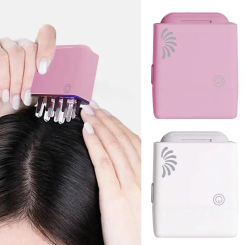 Electric Vibration Massage Comb Red Light Therapy Head Massage Oil Applicator Promote Hair Growth Portable Head Scalp Massager
