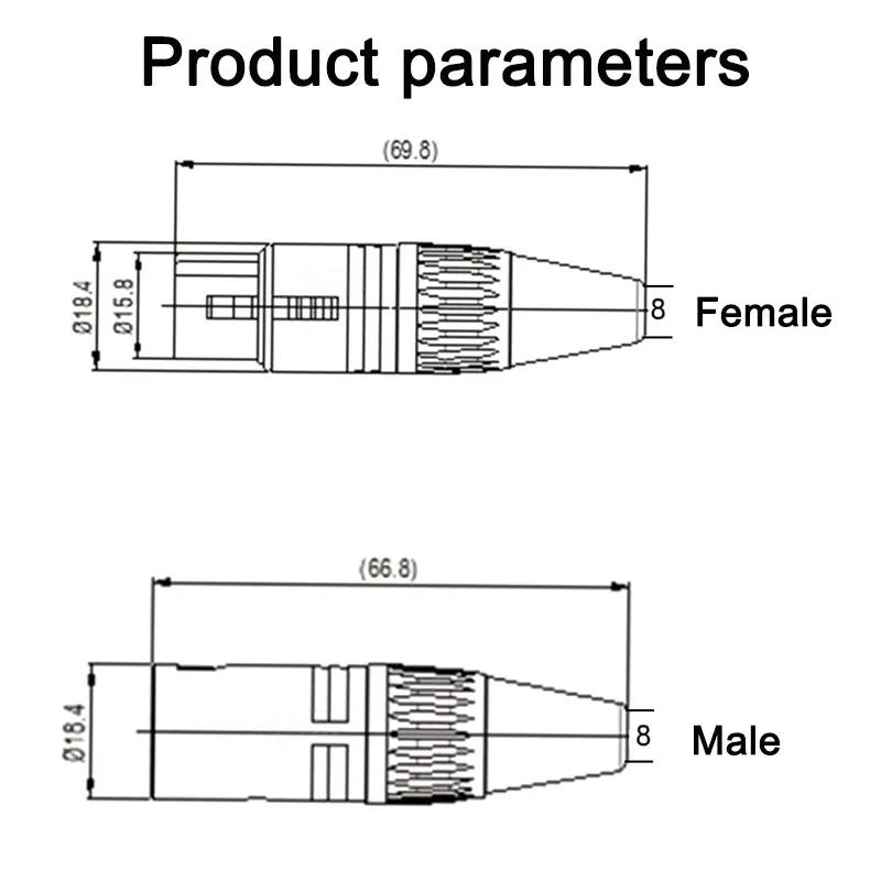 Description Picture 3 of item1M DMX512 XLR Cable Male to Female M/F OFC Audio Cable Shielded For Microphone Mixer