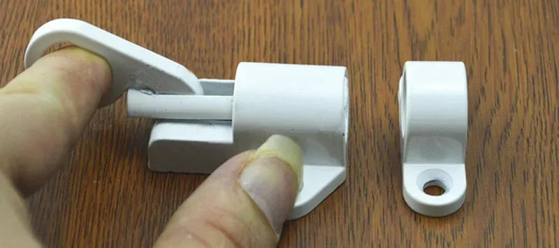 Description Picture 4 of itemSecurity door gate latch Aluminum Pull Ring Spring Bounce window Bolt Self-closing Hasp Sliding Lock window door Hardware