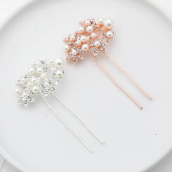 Grace Simple Women Alloy Temperament Flowers Five-tooth Hair Comb Korean Style Headwear Hair Accessories Rhinestone Hair Stick