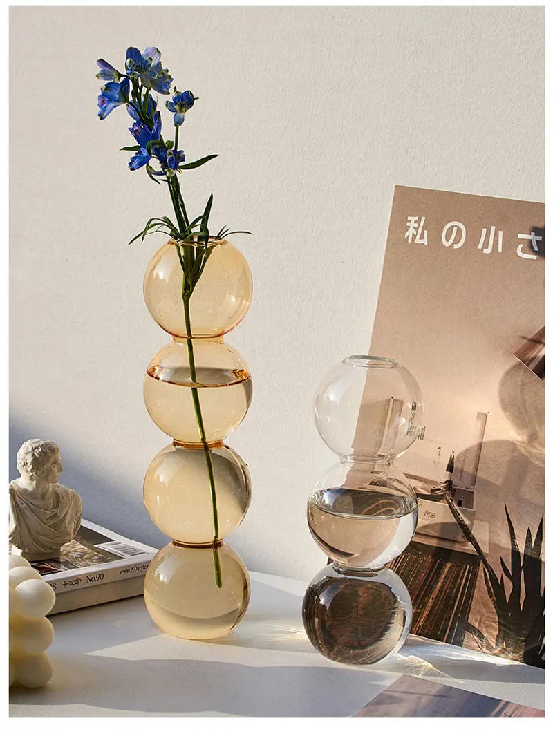 Description Picture 6 of itemCreative Bubble Glass Vase Home Decor Flower Vase  Modern Table Decoration Living Room Nordic Vase Room Decor Terrarium Gift