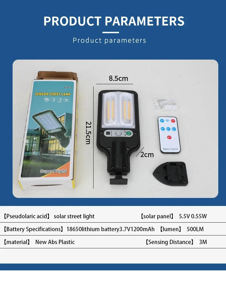 Description Picture 4 of itemSolar Tungsten Lights Outdoor With 3 Mode Waterproof Motion Sensor Security Lighting LED Wall Street Lamp for Garden Patio Path