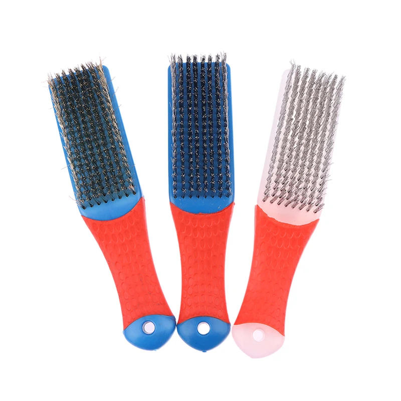 Description Picture 3 of itemSmall Wire Brush Stainless Steel Scratch Brushes Silicone Handle Brush for Rust Removal Paint Scrubbing Cleaning Metal Rust