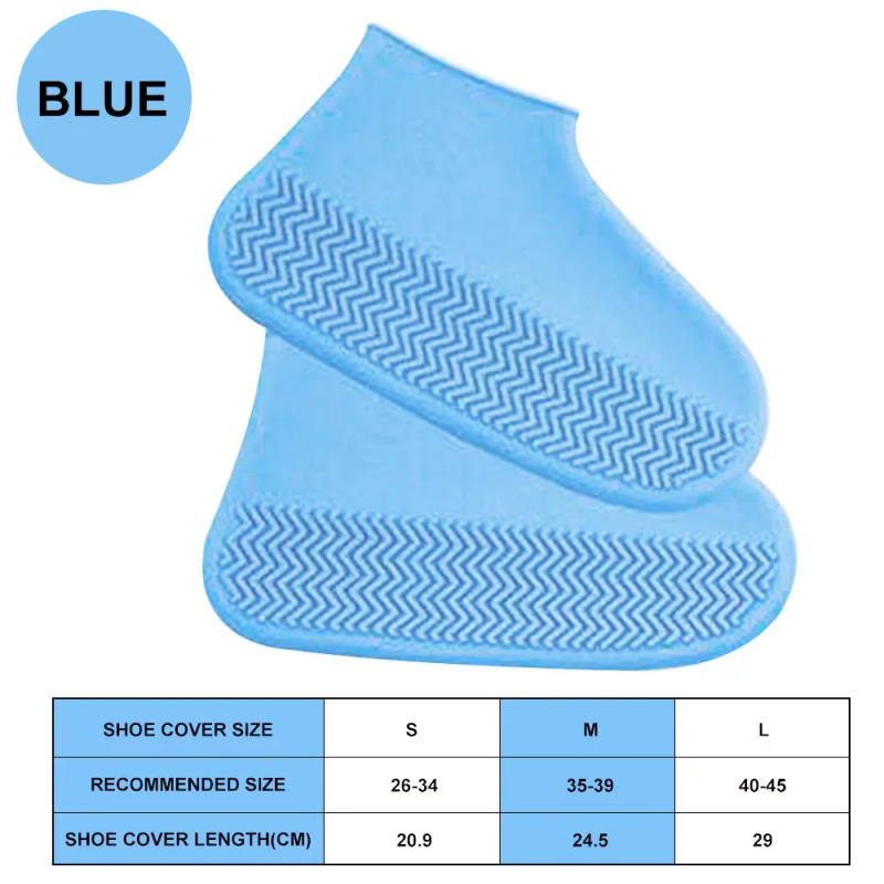 Description Picture 4 of item5Pairs Reusable Rainy Season Silicone Rain Boot Cover Thickened Non-Slip Waterproof Latex Rain Boot Cover Kids Outdoor Shoe