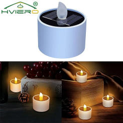 Solar Simulated Candle Lamps Flameless Rechargeable LED Light Bedroom Landscape Atmosphere Living Home Bar Decoration Lighting