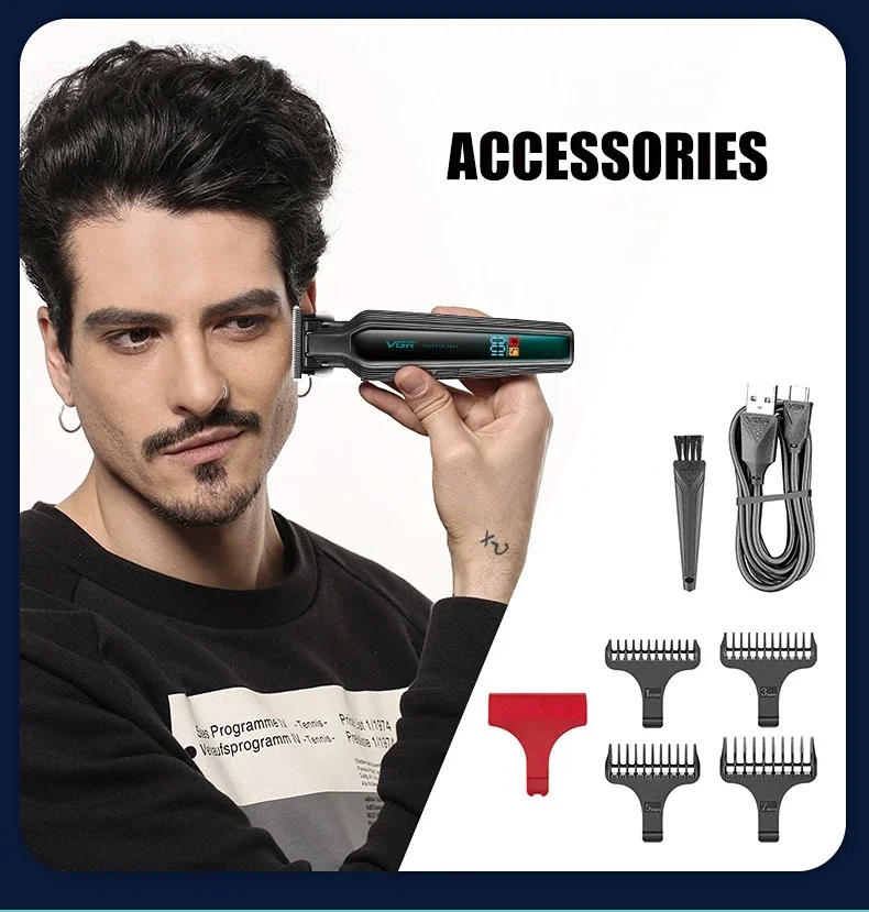 Description Picture 5 of itemVGR Hair Clipper Professional Trimmer Cordless Hair Cutting Machine Rechargeable Barber Digital Display Trimmer for Men V-930
