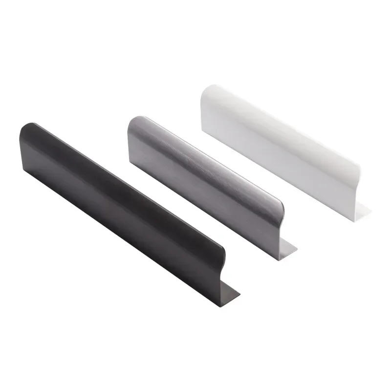 Description Picture 2 of item2/4Pcs Hidden Handle Kitchen Cabinet Furniture Handles Black Cupboard Drawer Pulls Wardrobe Door Knobs Prevent Scratching