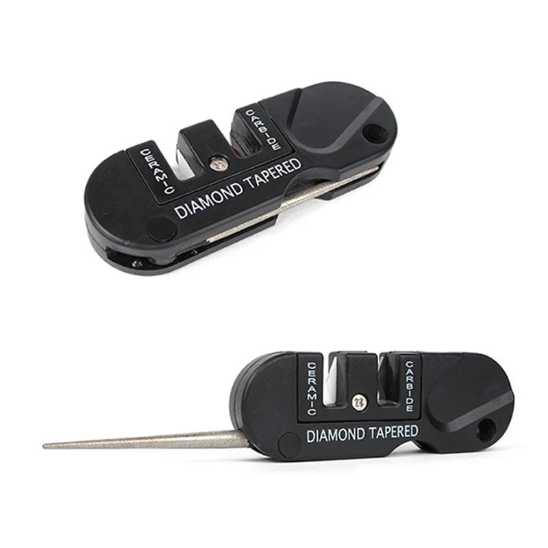 Description Picture 4 of item1Pcs Portable Tungsten Ceramic Carbide Knife Whetstone Sharpener Sharpen Fish Hook Pocket Diamond Tool Camp Hike Outdoor