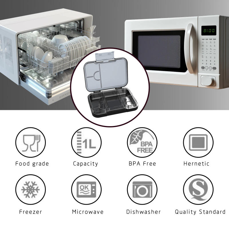 Description Picture 2 of itemKids Bento Lunch Box with 4/6 Compartments BPA Free Lunchable Food Container Microwave & Dishwasher Safe for Daycare, School