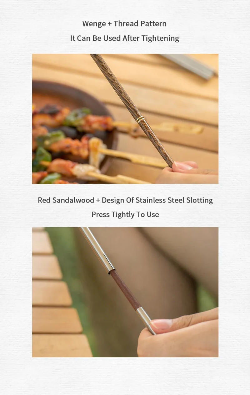 Description Picture 5 of itemNaturehike New Ultralight Folding Wooden Chopsticks Solid Portable Reusable Outdoor Camping BBQ Picnic Tableware Chop Sticks