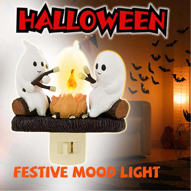 Description Picture 4 of itemGhost Campfire Flickering Nightlight Faux Campfire Night Light Halloween Ghost Night Light for Halloween Home Decoration Gifts