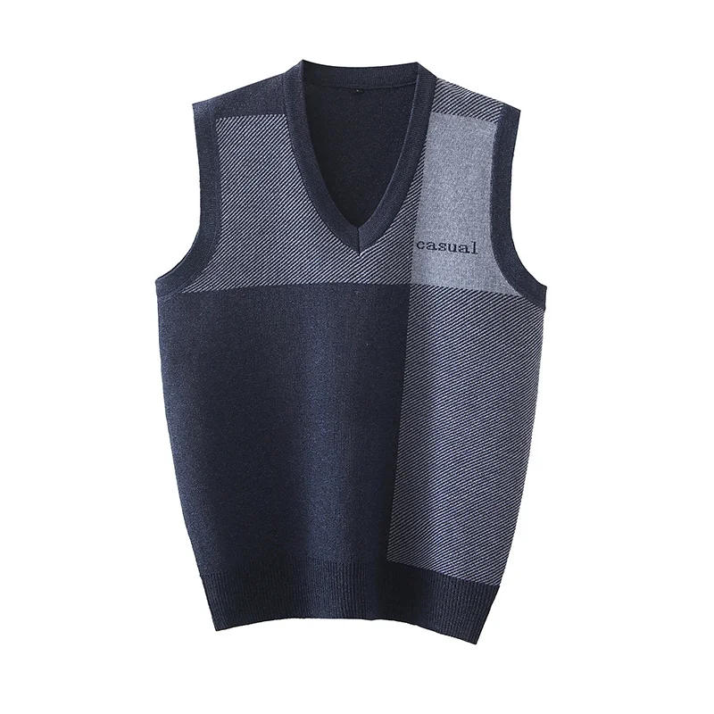 Description Picture 5 of itemLoose Style V-neck Casual Knitted Vest Men Spring Autumn Versatile Sleeveless Backpack