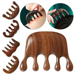 Blood Circulation Massage Comb Anti-static Mahogany Salon Supply Head Massager Meridian Relax Scalp Hair Brush Styling Tool