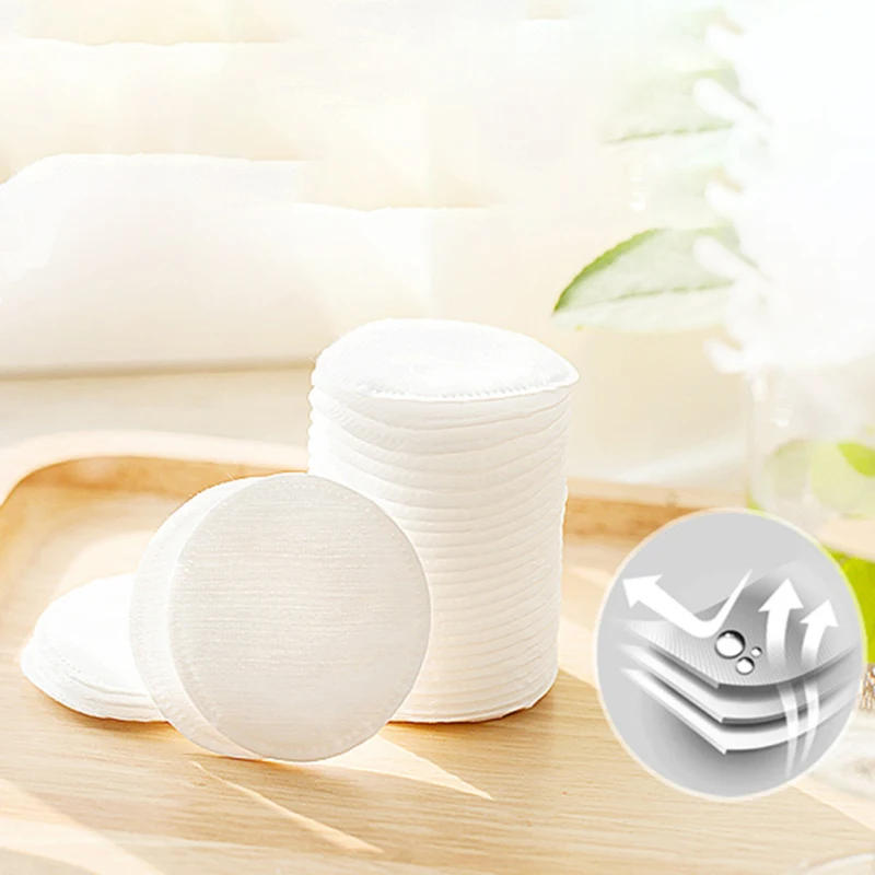 Description Picture 6 of item60pcs Makeup Cotton Round Pads Thickened Three Layer Facial Cotton Pads Remover Facial Cleansing Pads Upholstered
