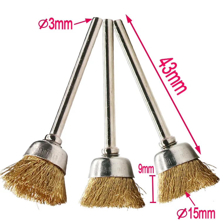 Description Picture 5 of item9pcs/set Brass Wire Wheel Brush Steel Wire Brushes Kit for Rotary Tool Dremel Drill Polishing Grinding Wheel Brush Accessories