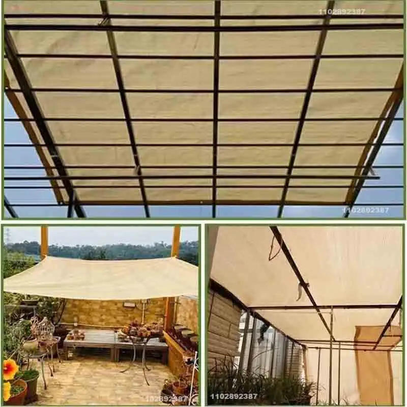 Description Picture 5 of itemOutdoor Sun Shade Net Anti-UV HDPE Beige Garden Buildings Shelter Gazebo Pergola Sunshade Sail Balcony Furniture Canopy