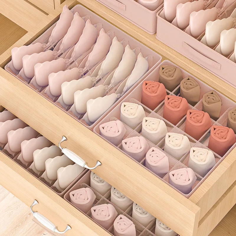 Description Picture 3 of itemBedroom Drawer Organizer For Underwear Bra Socks Storage Box Wardrobe Organizer Clothes Organizing Boxes Cabinet Separator Case