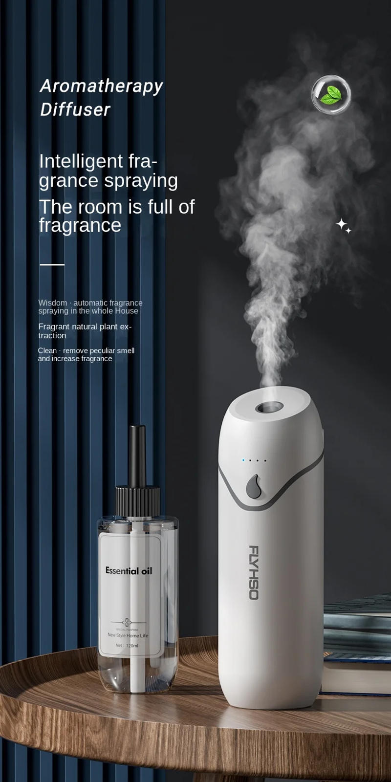 Description Picture 2 of itemPortable Automatic Aroma Diffuser for Home 4 Gear Room Air Freshener USB Charging Electric Air Purifier Essential Oil Atomizatio