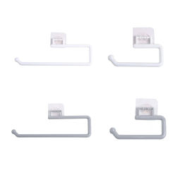 Multi-purpose Tissue Roll Dispenser Paper Towel Holder Home Wall Mounted Towel Rack Plastic Wrap Holder Punch-free Dropship