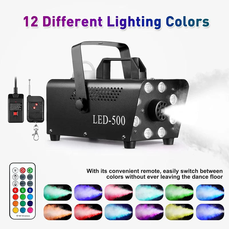 Description Picture 3 of item500W Remote Control Fog Machine & RGB 3in1 LED light Stage Show Led Smoke Machine Disco KTV DJ Party Club Bar Event Show