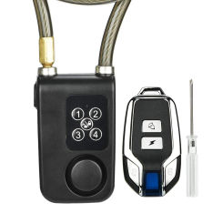 Smart Alarm Lock Anti-Theft Chain For Bike Gate APP Wireless Remote Control Blue Electric Door Spiral Four-digit Passwords