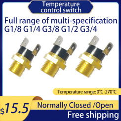 1PCS KSD301 Normal Closed Open 10A 250V Temperature Switch American Screw Cap Threaded Mount G1/8 1/4 3/8 1/2 3/4 20-270C