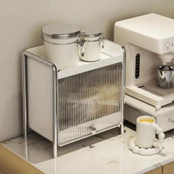 Drawer Type Storage Rack Light Luxury Desktop Makeup Organizers kitchen Shelf Coffee Drawer Storage Box Dustproof Cup Holder